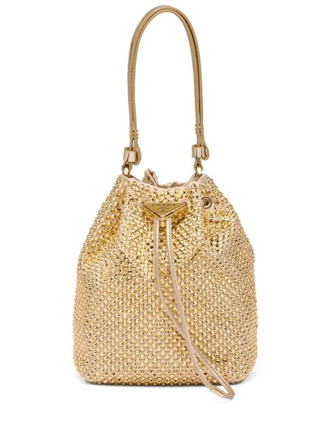 mini crystal bag prada|Prada crystal bucket bag.